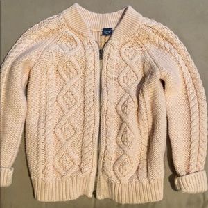 Baby Gap light pink cable knit cardigan 4T